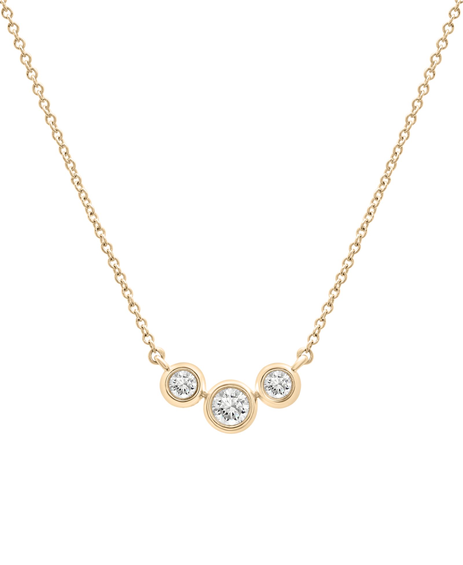 Подвеска Wrapped™ Diamond Triple Bezel 17" в 10k Gold