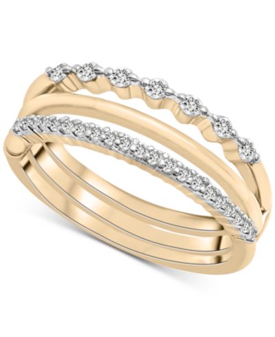 Кольцо Wrapped™ Diamond Triple Row Stack Look 10k Gold