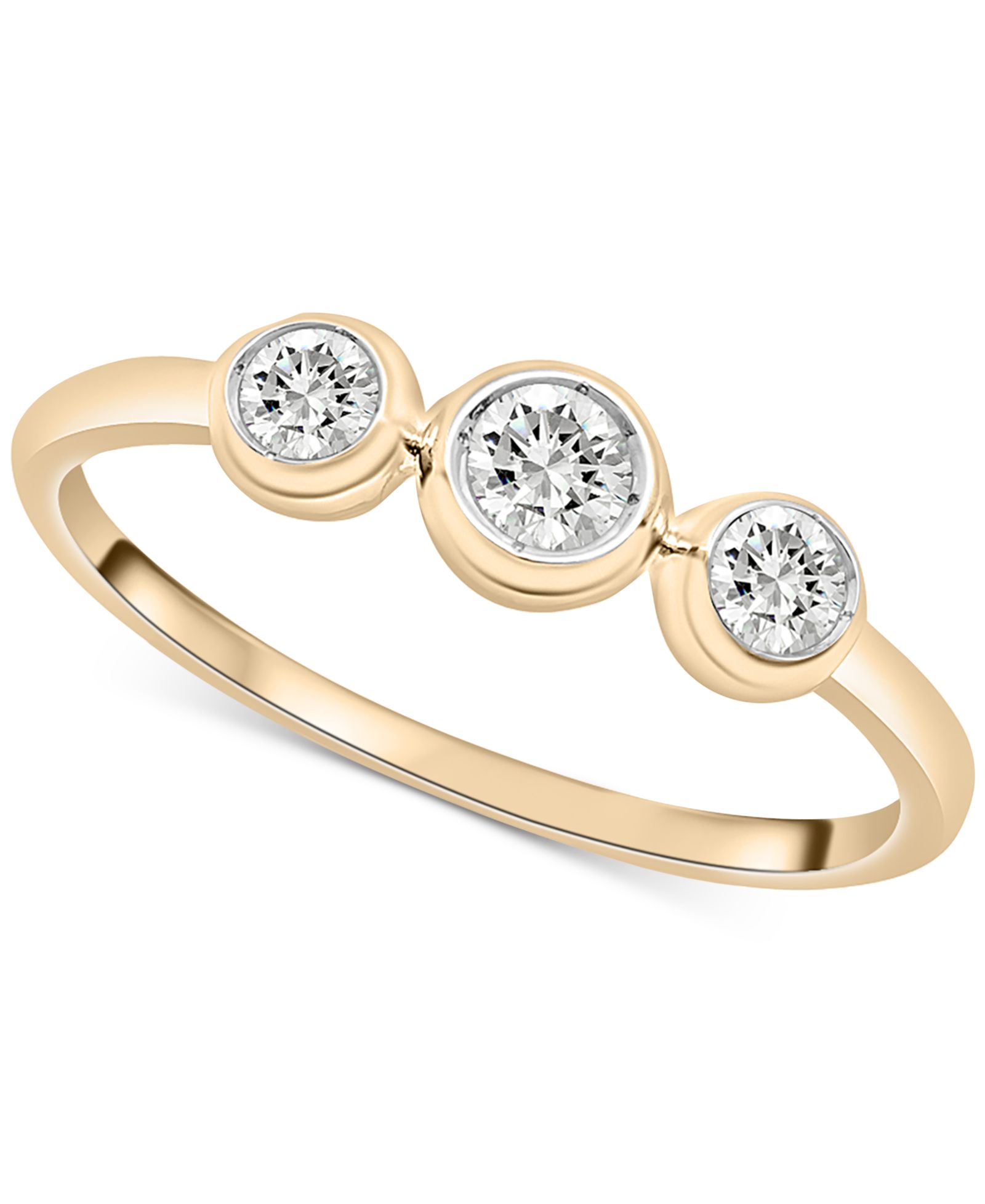 Кольцо Wrapped™ Diamond Triple Bezel (1/4 ct. t.w.) в 10k Gold или 10k White Gold