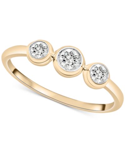 Кольцо Wrapped™ Diamond Triple Bezel (1/4 ct. t.w.) в 10k Gold или 10k White Gold