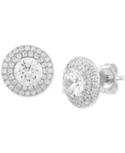 Серьги Grown With Love Double Halo с выращенными бриллиантами (2 ct. t.w.) в 14k белом или желтом золоте