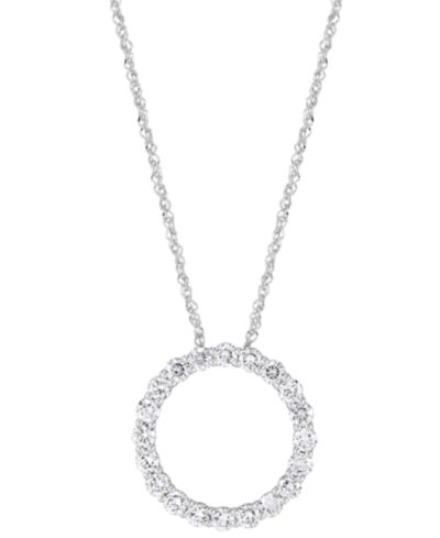 Grown With Love Подвеска-кулон с бриллиантом Lab Grown Diamond Circle 1 ct. t.w., 14k White or Yellow Gold, 16" + 2" extender