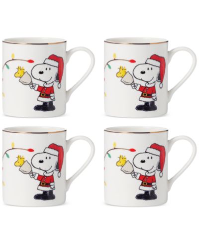 Рождественные кружки Lenox Snoopy & Woodstock, набор из 4 шт.