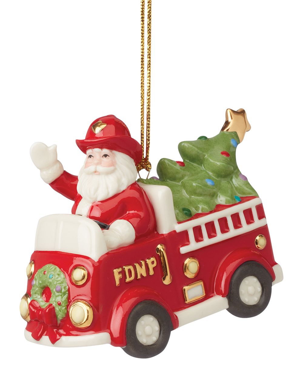 Украшение Lenox Santa in Fire Truck