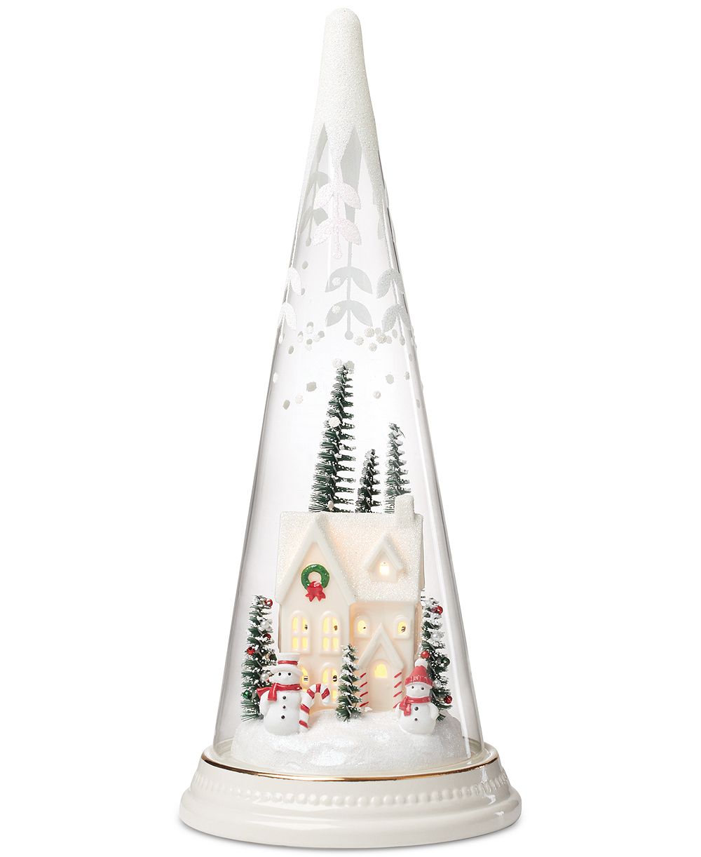 Декоративная стеклянная сцена Lenox Merry & Magic Lit Glass Scene Farmhouse