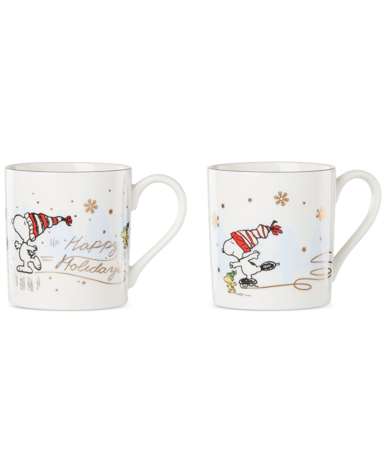 Lenox Peanuts Snoopy Skating Mugs, Set of 2, Exclusively at Macy’s