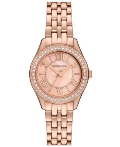 Женские часы Harlowe Michael Kors с тремя стрелками, розовое золото, нержавеющая сталь, 33 мм