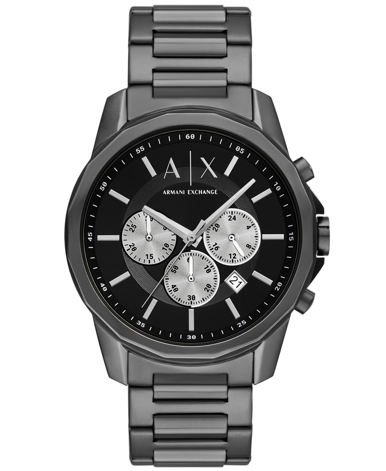 Мужские кварцевые часы A|X Armani Exchange Chronograph Gunmetal из нержавеющей стали 44MM