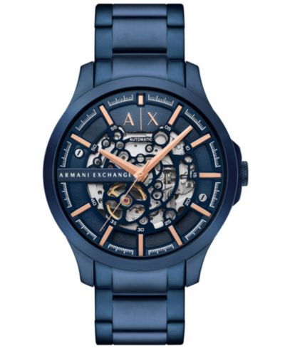 Мужские часы A|X Armani Exchange Automatic Three-Hand Blue Stainless Steel 46MM