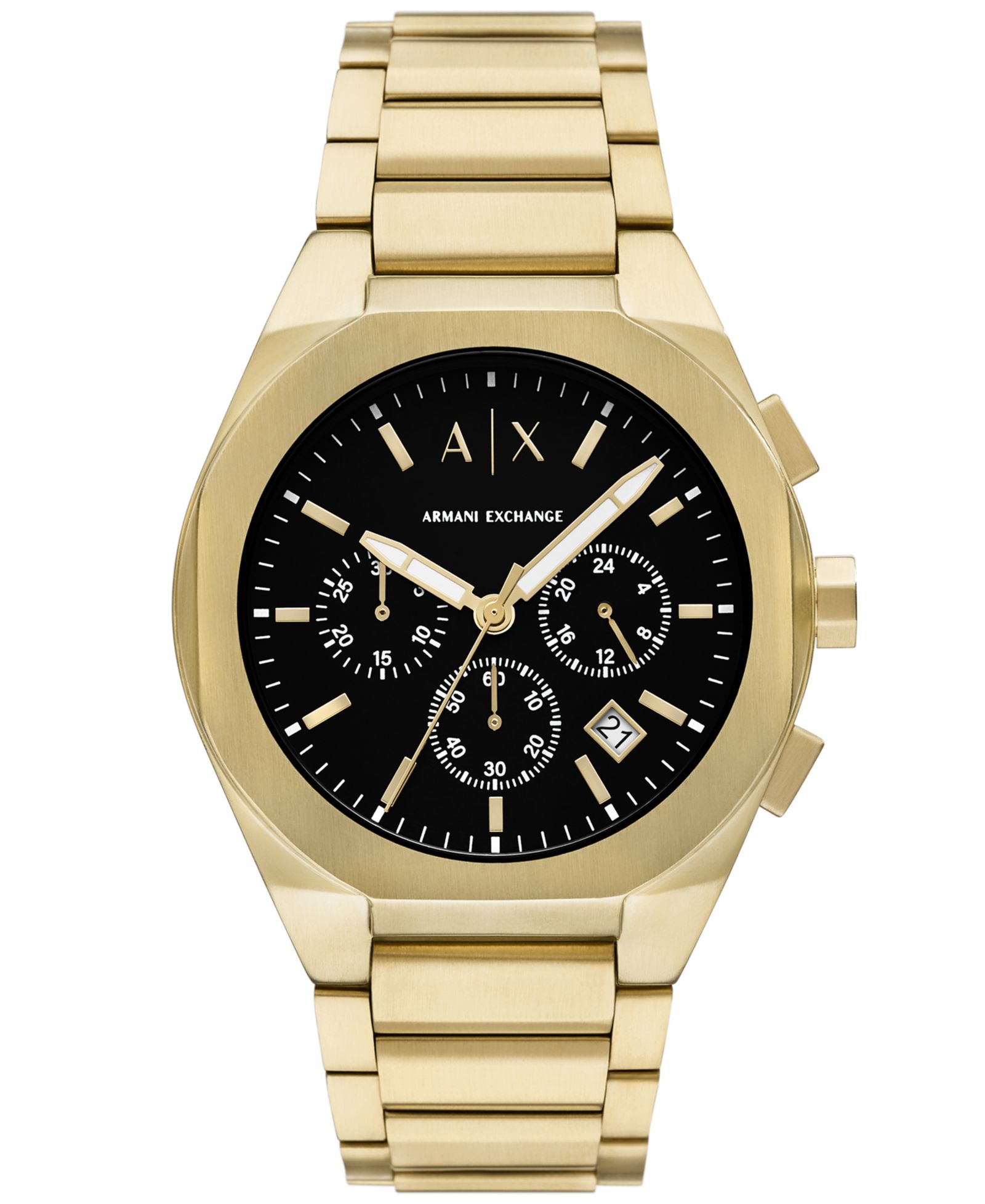 A|X Armani Exchange Мужские кварцевые часы Sync Chronograph Gold Stainless Steel 42MM