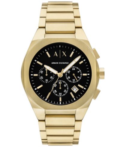 A|X Armani Exchange Мужские кварцевые часы Sync Chronograph Gold Stainless Steel 42MM
