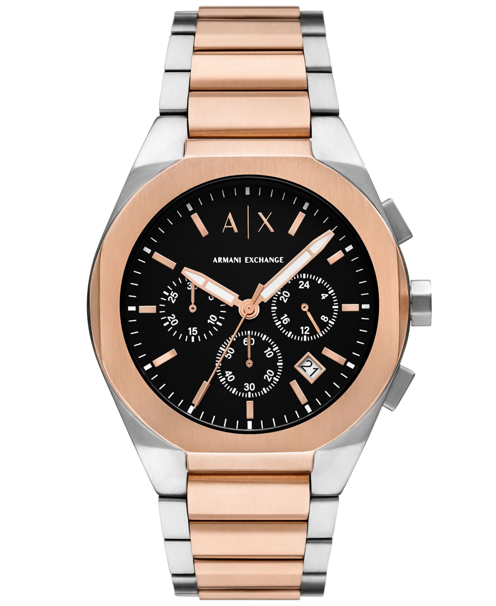 A|X Armani Exchange Мужские часы Sync Quartz Chronograph Two-Tone Stainless Steel 42MM
