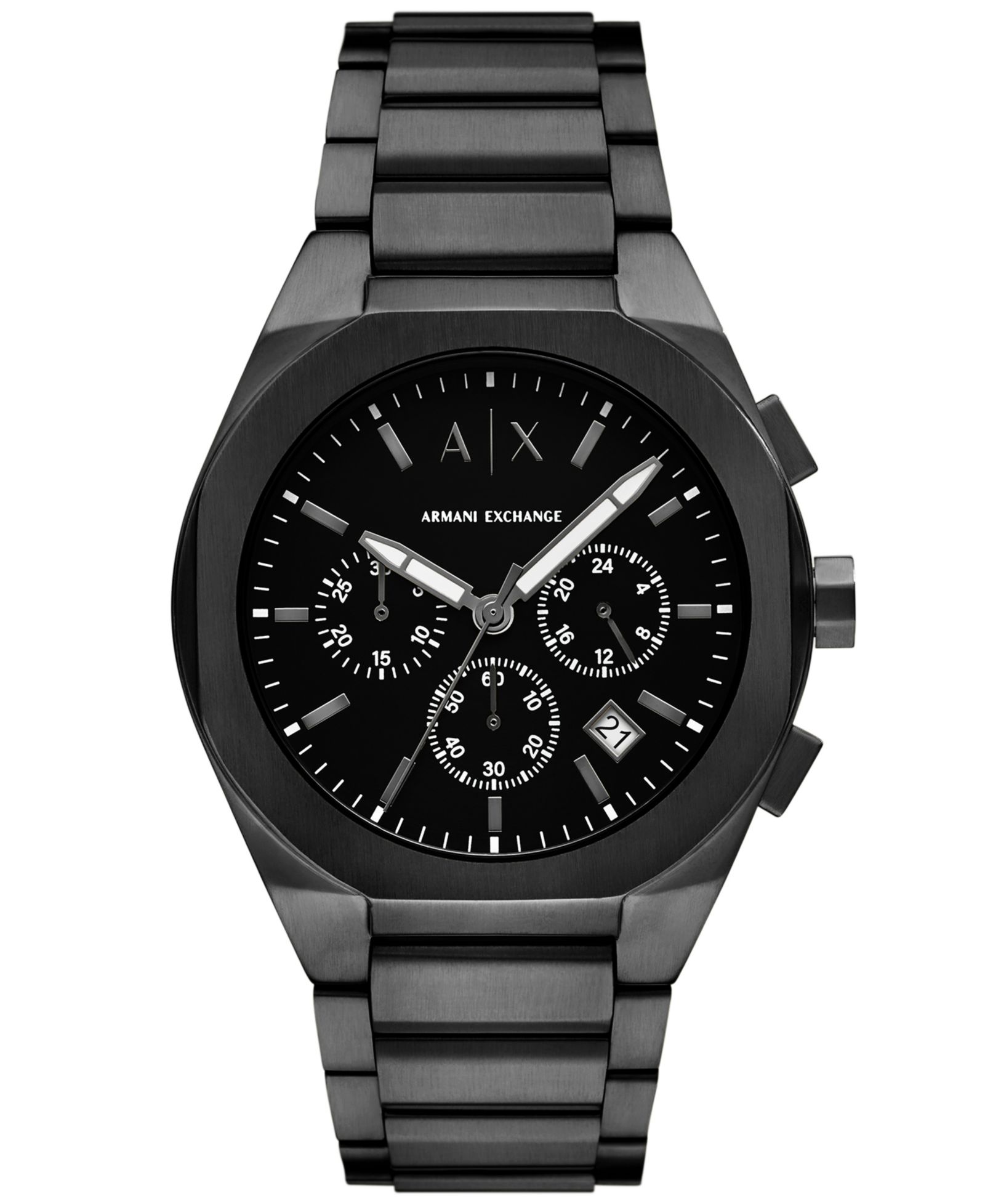 Мужские часы A|X Armani Exchange Men's Sync Quartz Chronograph Black Stainless Steel 42MM