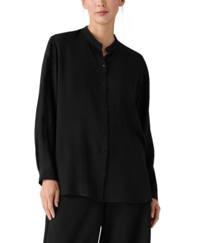 Женская рубашка Eileen Fisher с воротником-стойкой