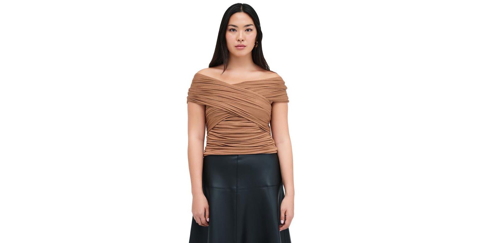 Marcella Women's Alyssa Sheer Jersey Convertible-Strap Fitted Top