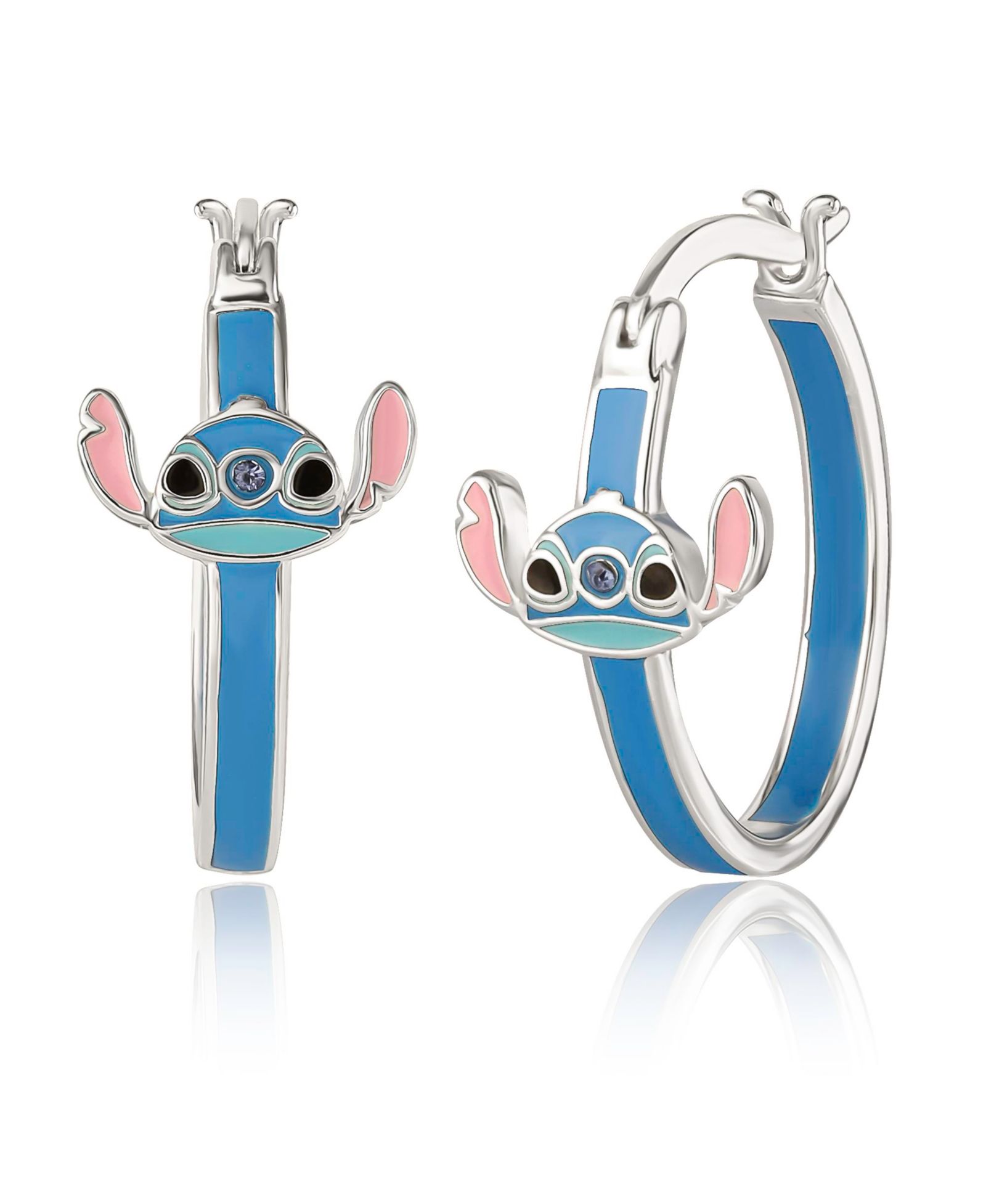 Серьги-кольца Disney Lilo and Stitch Blue Crystal Enamel