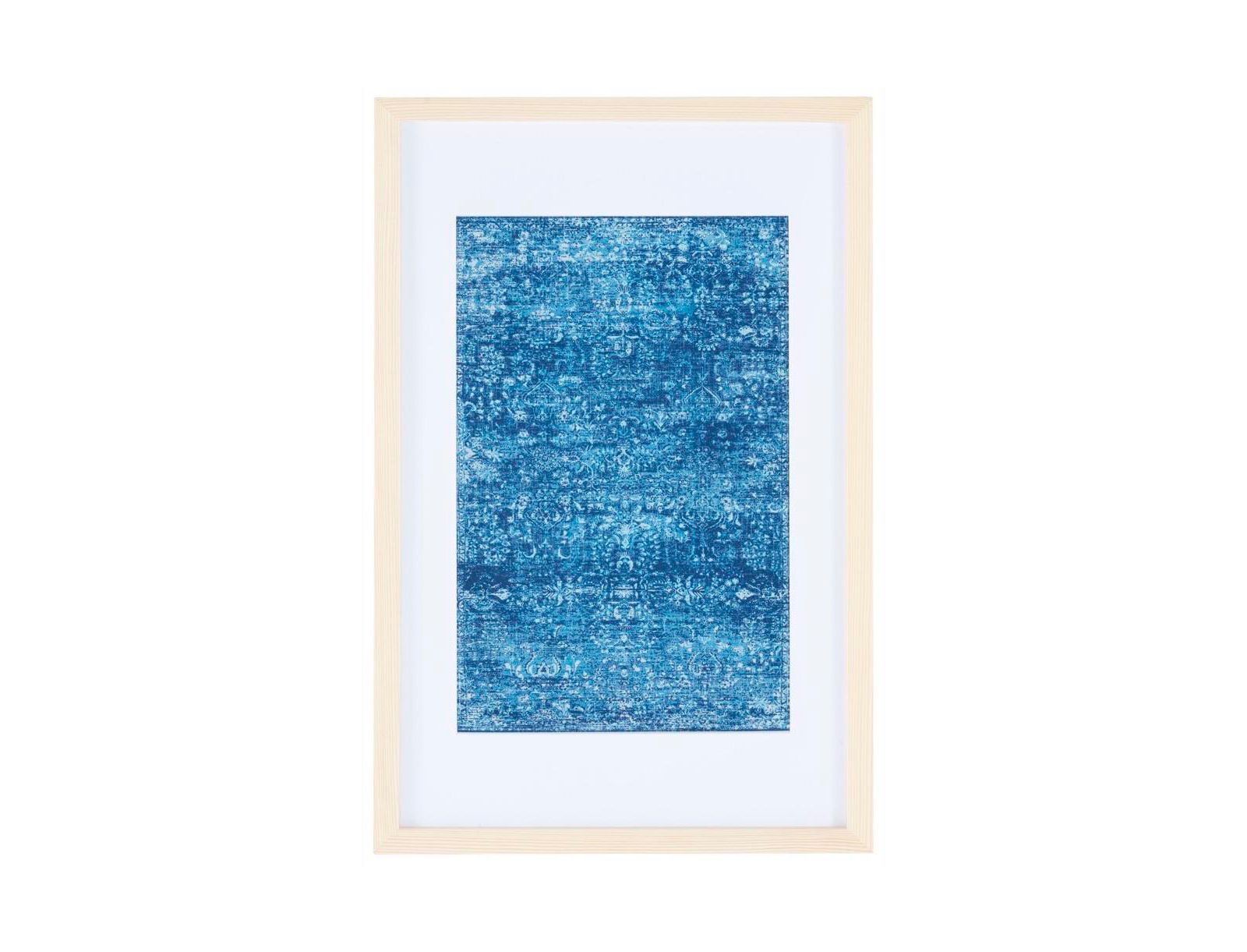 Demitri 23" Blue Framed Textile Wall Art