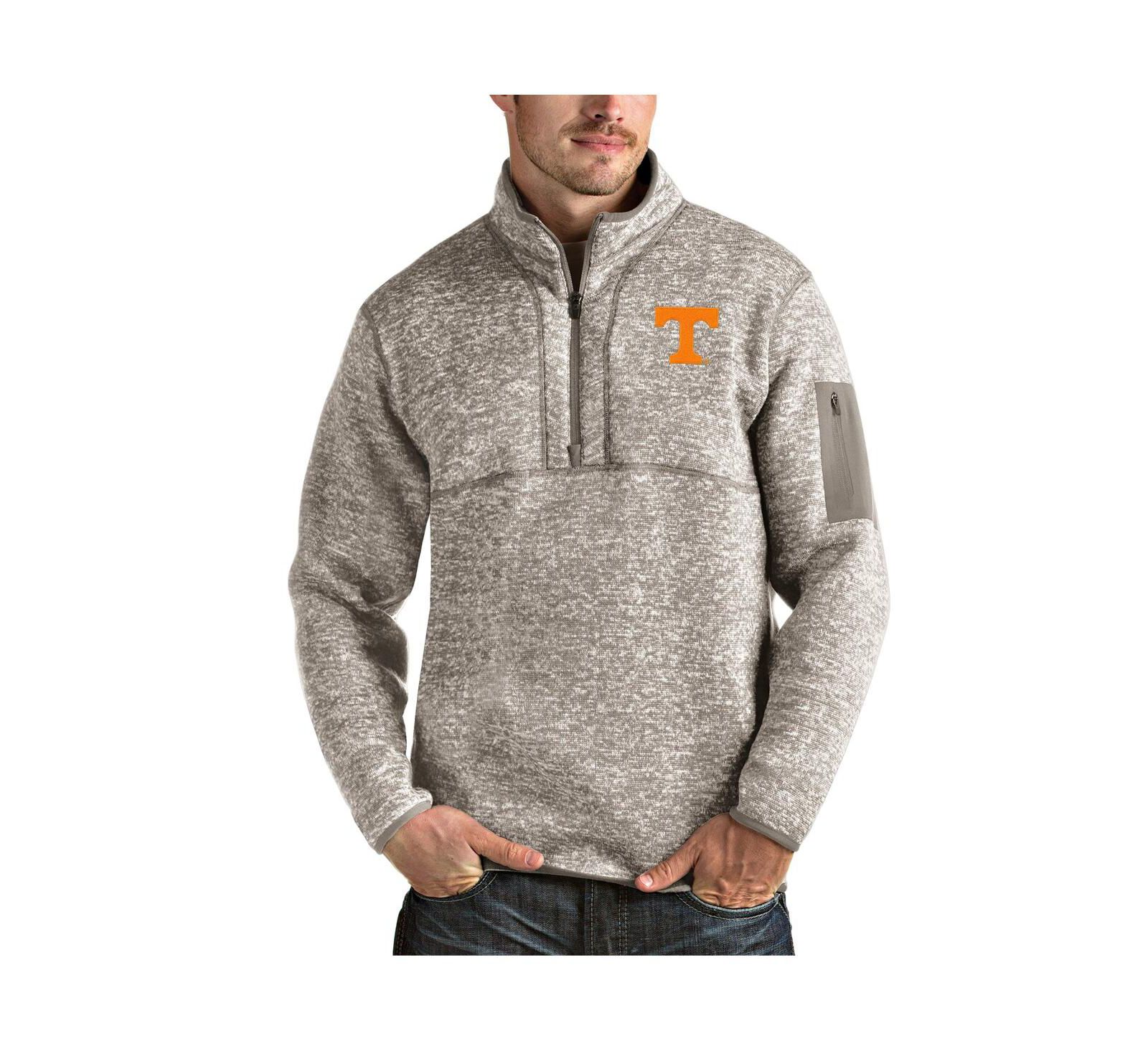 Antigua Men's Oatmeal Tennessee Volunteers Fortune Half-Zip Pullover Jacket