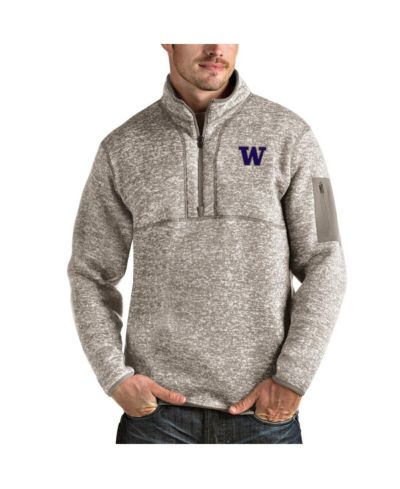Мужская куртка Antigua Oatmeal Washington Huskies Fortune Half-Zip Pullover