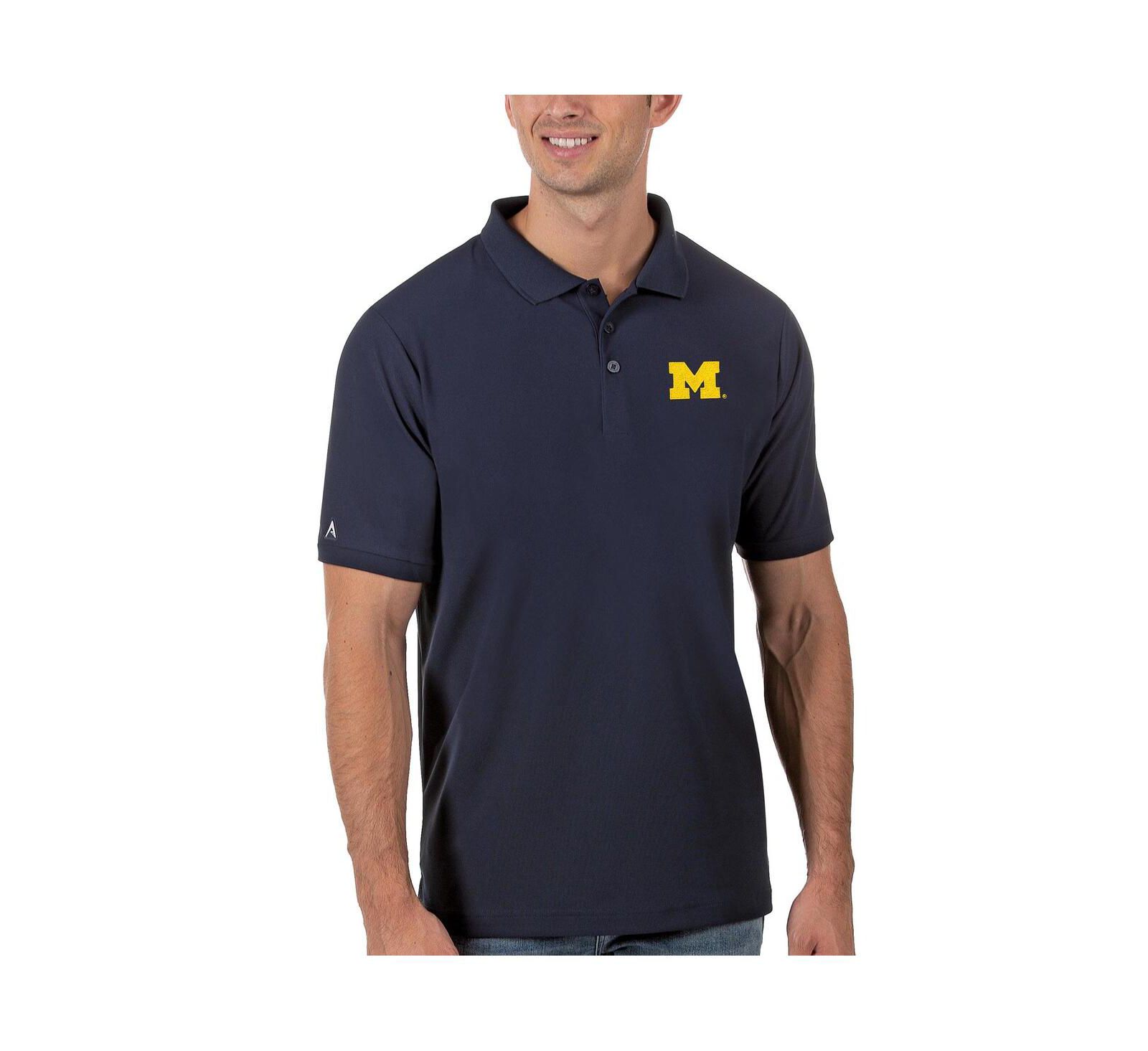 Antigua Men's Navy Michigan Wolverines Legacy Pique Polo