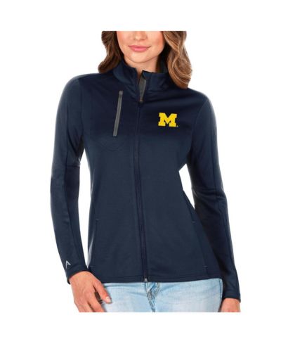 Женская куртка на молнии Antigua Michigan Wolverines Generation в темно-синем/графитовом цвете