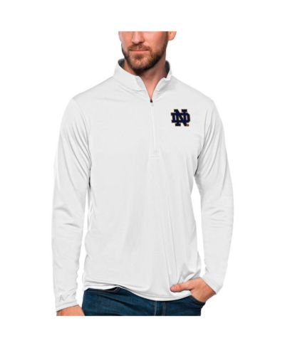 Antigua Men's White Notre Dame Fighting Irish Tribute Quarter-Zip Top