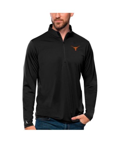 Мужская кофта Antigua Texas Longhorns Tribute Quarter-Zip черная