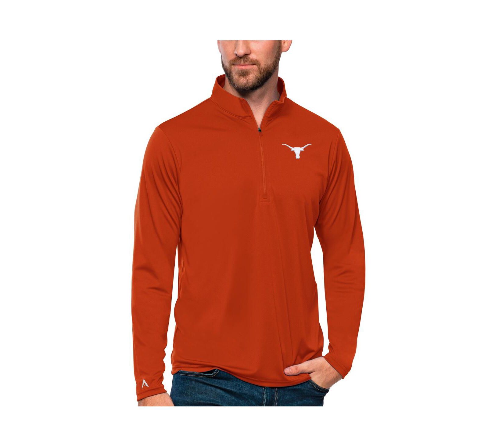 Antigua Мужской джемпер Quarter-Zip Texas Orange Texas Longhorns Tribute