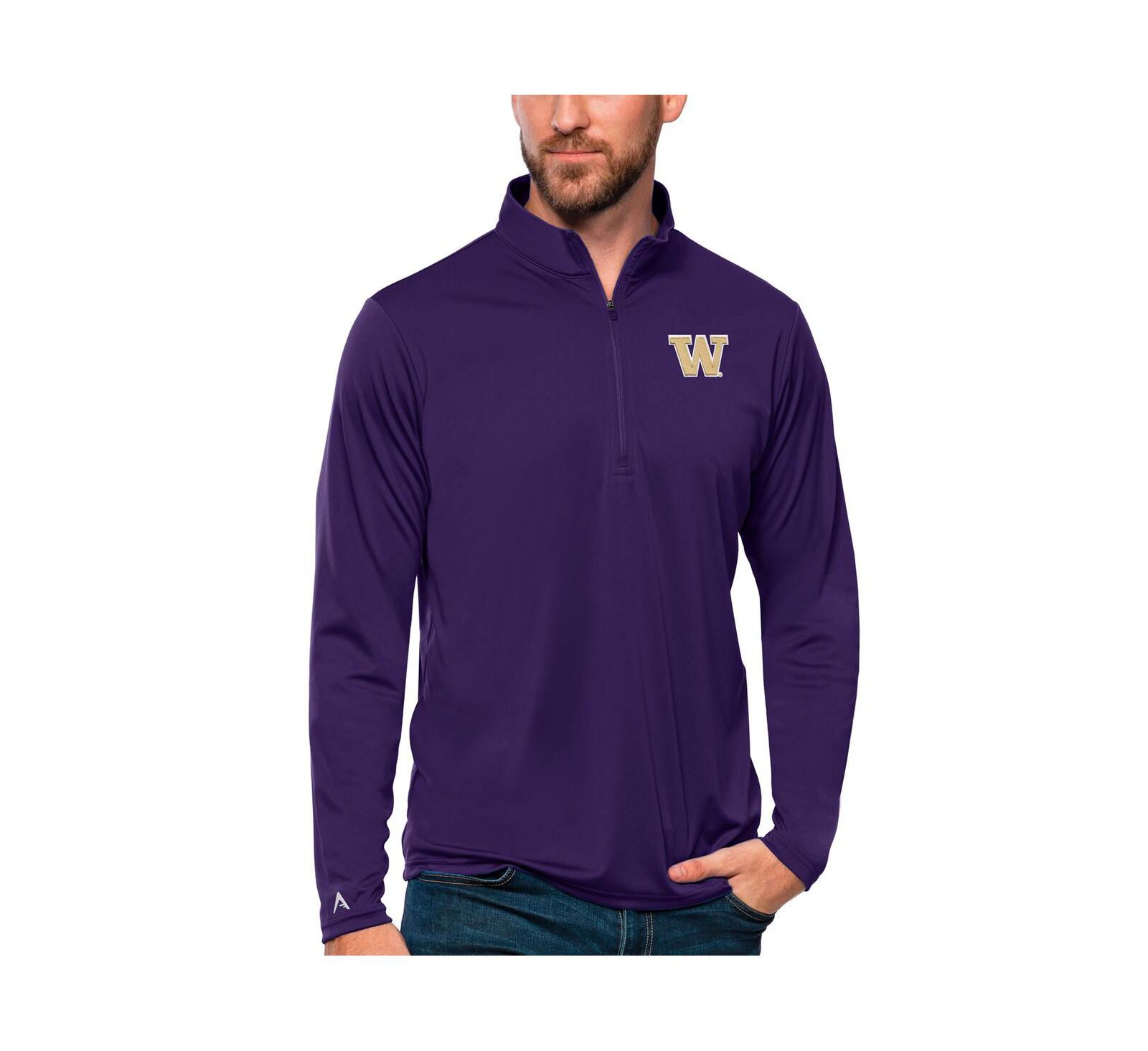 Топ Antigua Men's Purple Washington Huskies Tribute Quarter-Zip