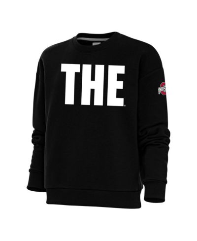 Antigua Женская черная толстовка с капюшоном Ohio State Buckeyes Victory THE Crewneck Pullover