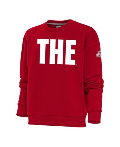 Antigua Women's Scarlet Ohio State Buckeyes Victory THE Crewneck Pullover Sweatshirt