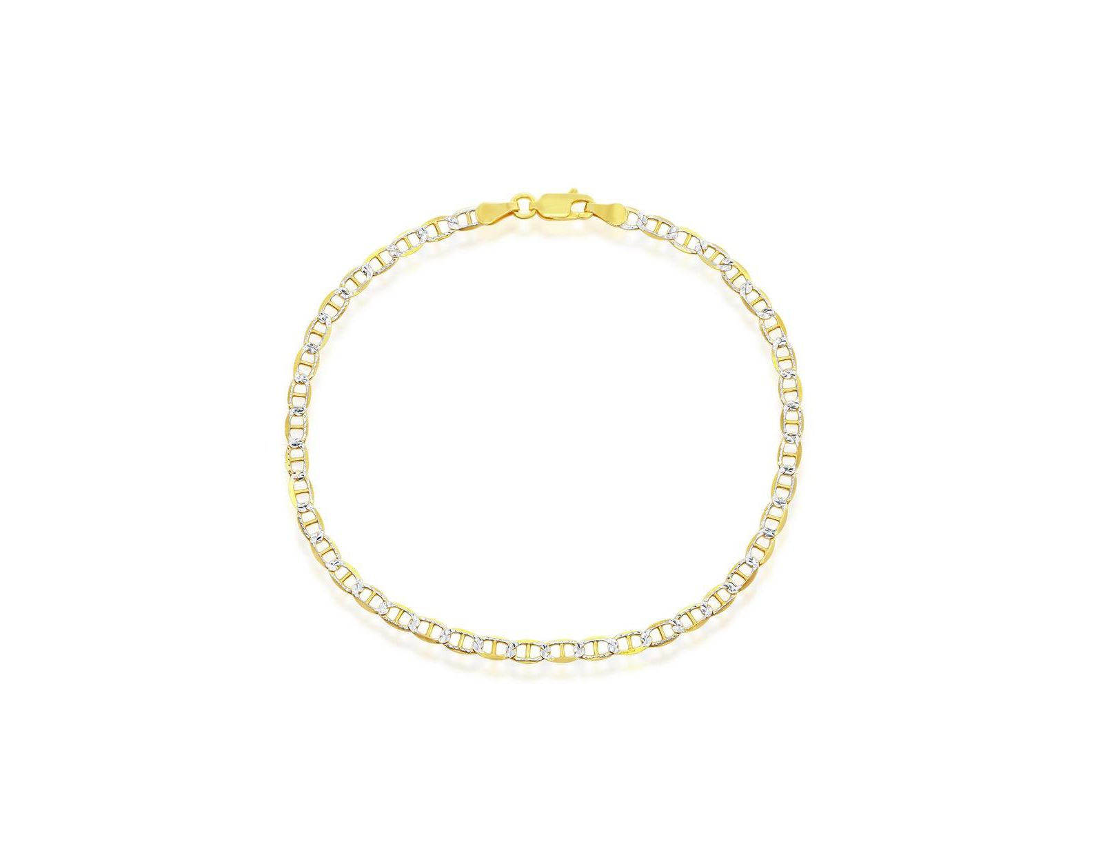 Simona Sterling Silver 3.5mm Pave Marina Bracelet - Gold Plated