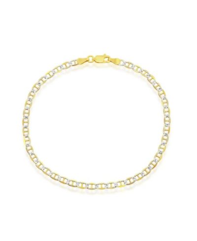 Simona Sterling Silver 3.5mm Pave Marina Bracelet - Gold Plated