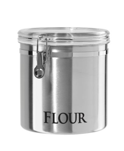 OGGI 150 fl oz Jumbo Stainless Steel "Flour" Clamp Canister