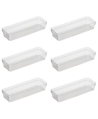 OGGI Set of 6, 3" X 9.5" Clear Drawer Organizer