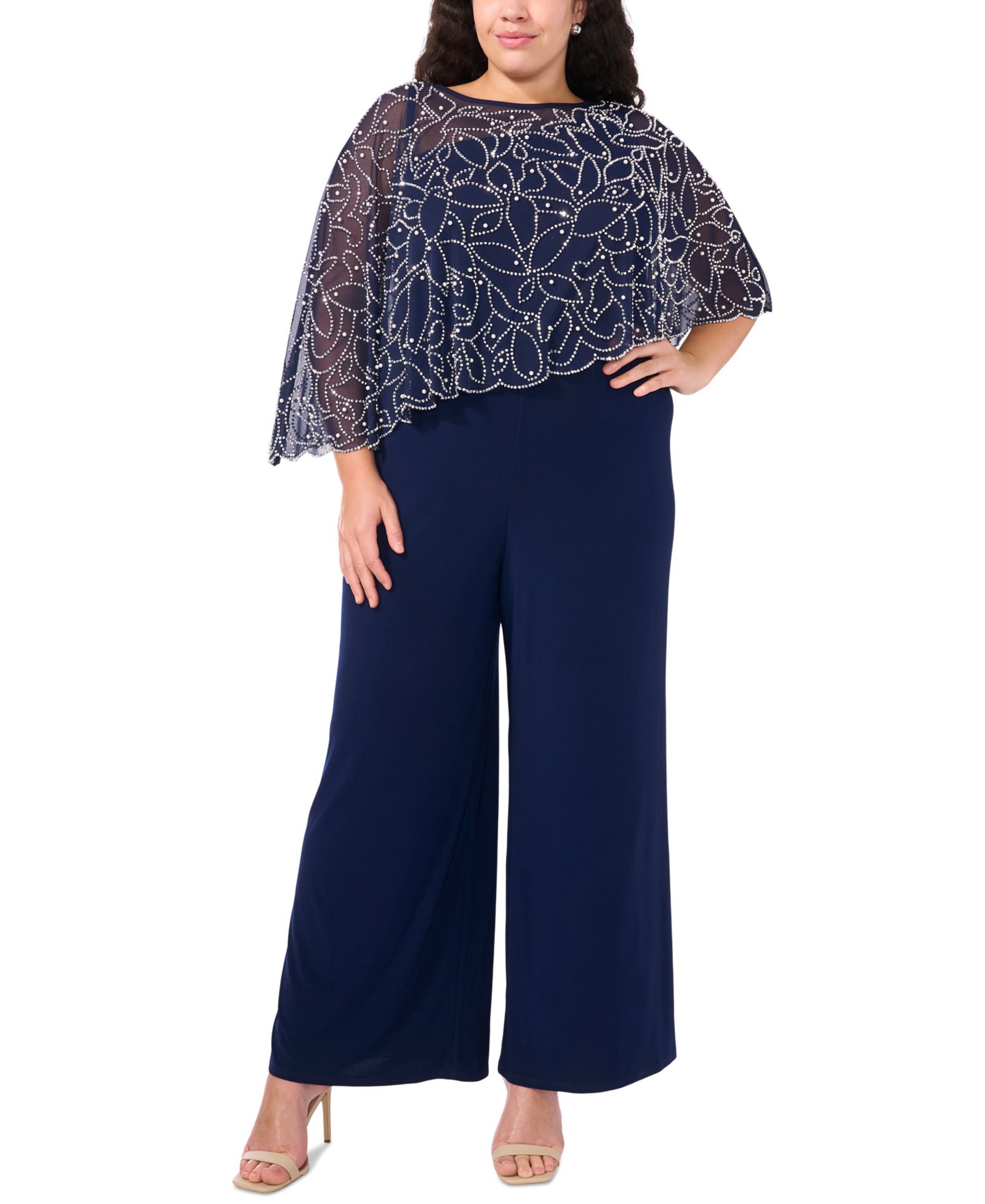 Plus Size комбинезон MSK с отделкой и широкими брюками