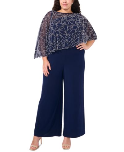Plus Size комбинезон MSK с отделкой и широкими брюками