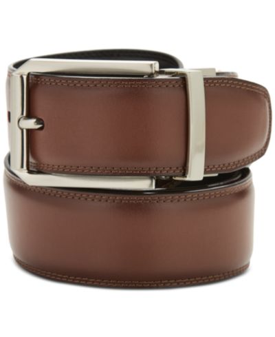 Мужской кожаный ремень Perry Ellis Portfolio Halfmoon