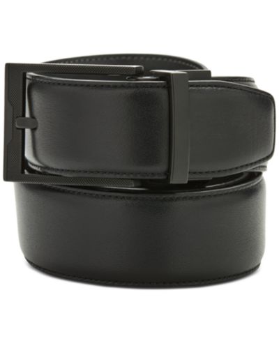 Ремень Perry Ellis Portfolio Men's Black Leather Stanely