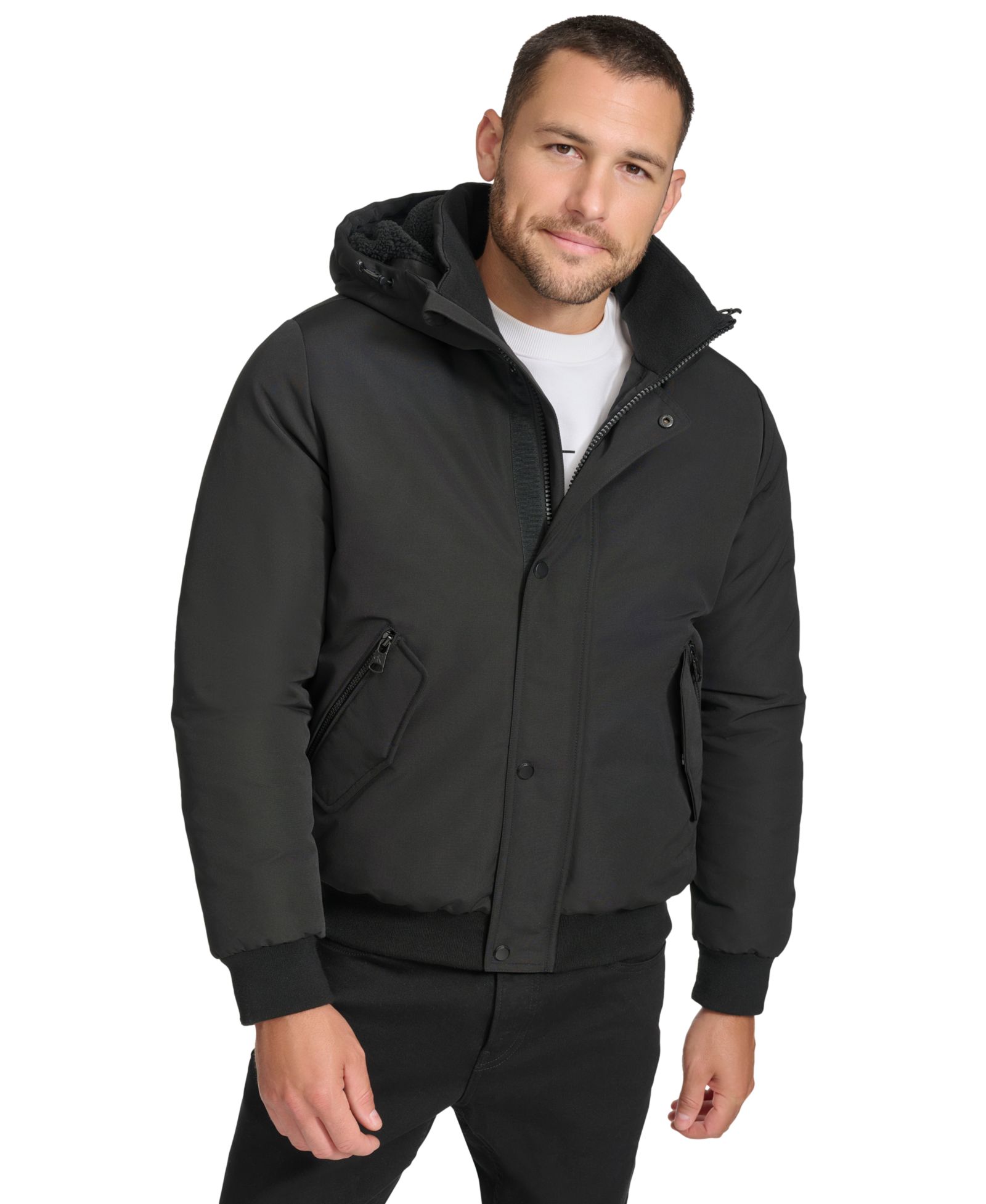 Мужская парка Calvin Klein Arctic Faille Bomber с капюшоном на подкладке Sherpa