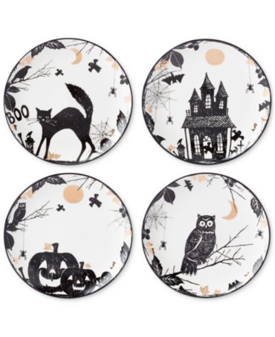 Lenox Vintage Halloween Haunted Assorted Accent Plates, Set of 4