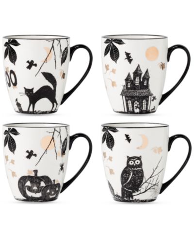 Lenox Assorted Haunted Halloween Mugs, Set of 4