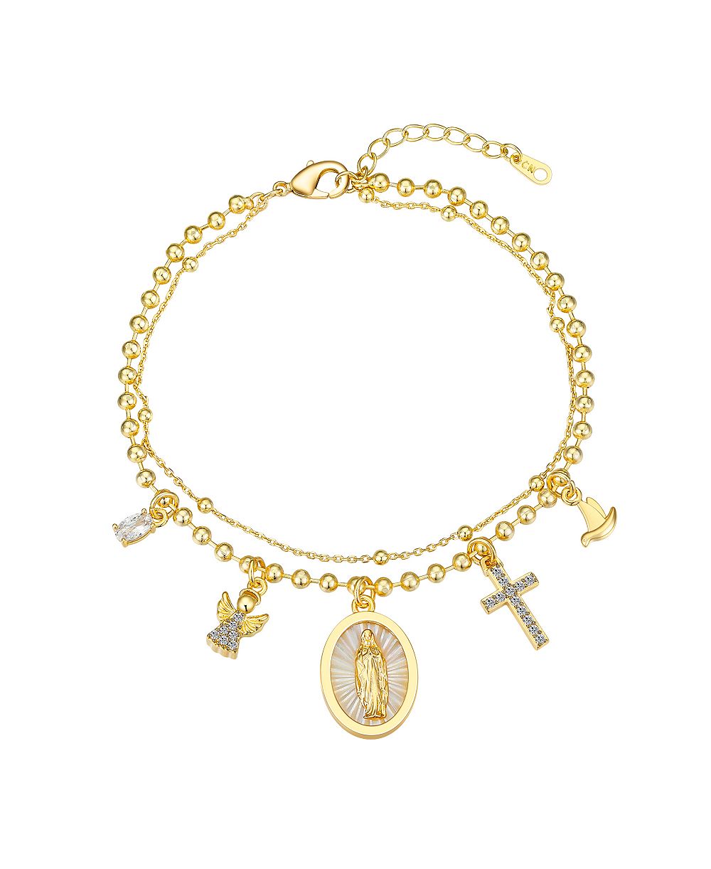 Браслет Unwritten Cubic Zirconia and Mother of Pearl Virgin Mary Angel Cross Dove