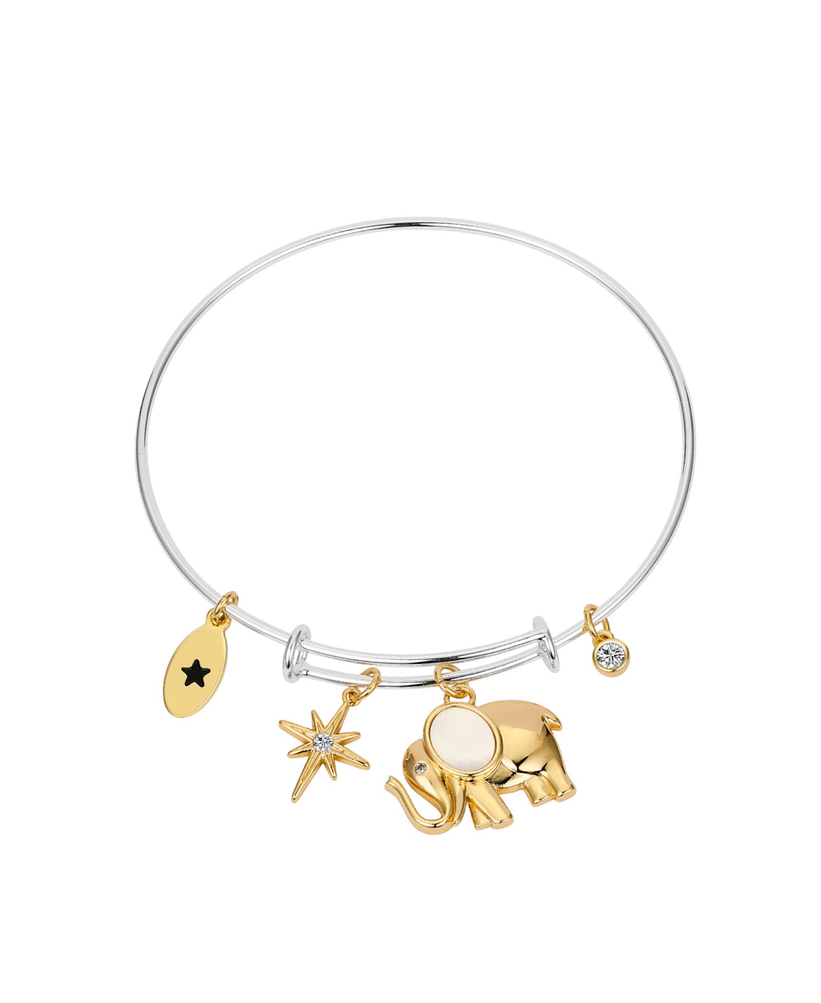 Браслет Unwritten Cubic Zirconia and Mother of Pearl Elephant Bangle