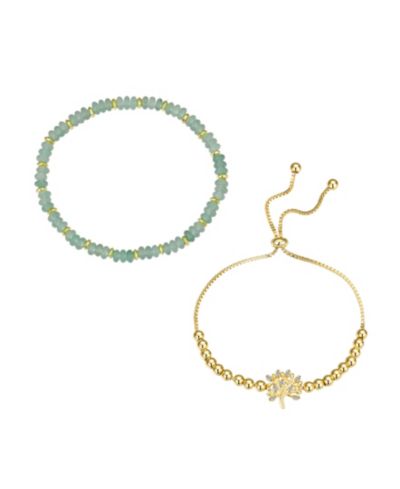 Браслет Unwritten Green Aventurine Stretch and Family Tree Bolo Set