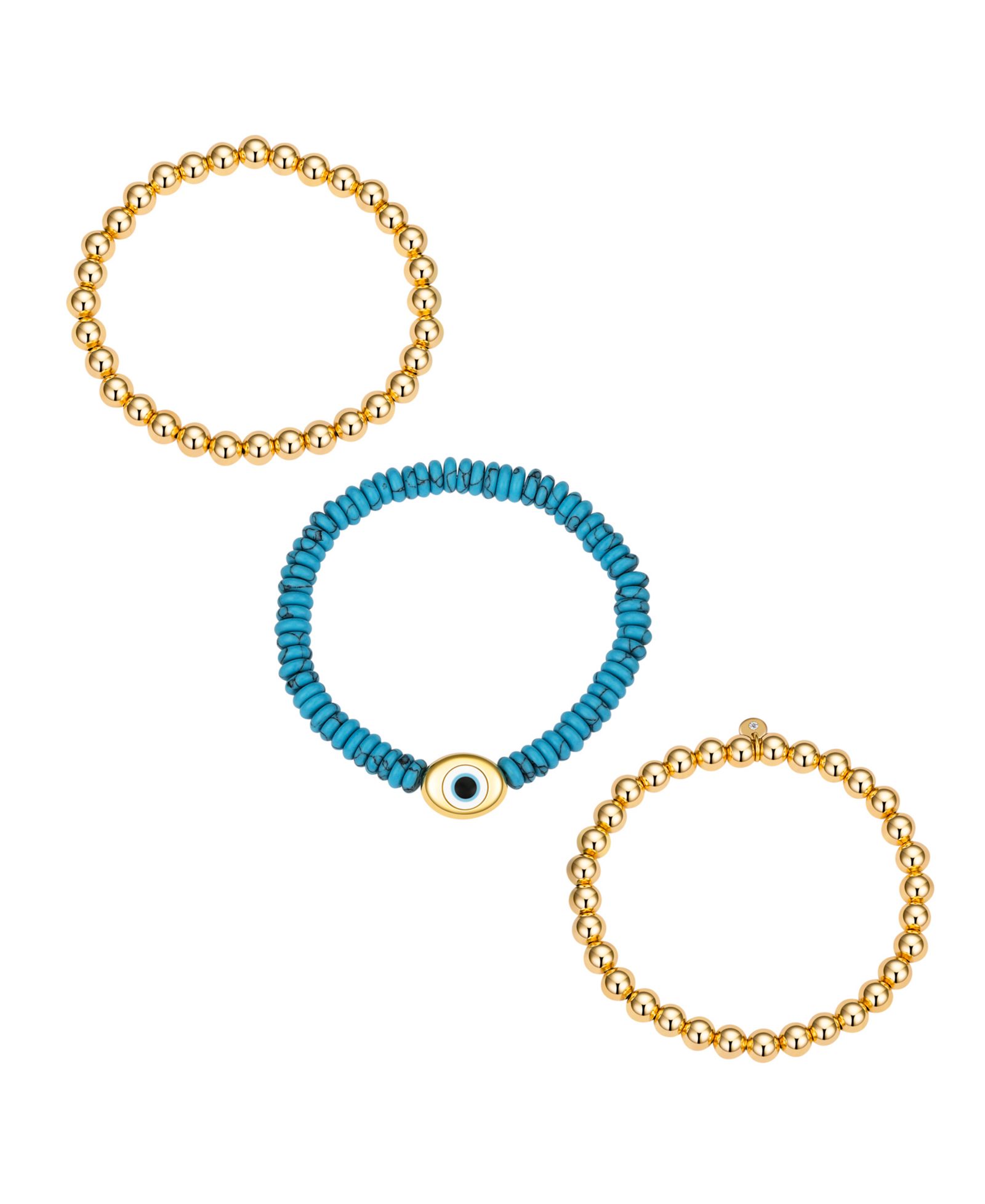 Набор браслетов Unwritten Turquoise Evil Eye and Beaded Stretch