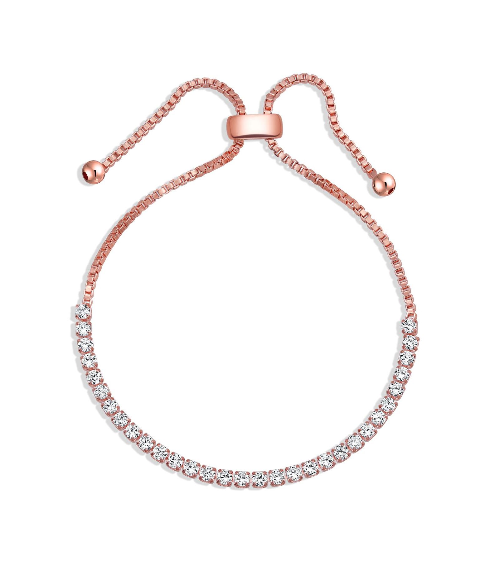 Браслет Bling Jewelry CZ Cubic Zirconia регулируемый серебристый