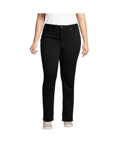 Lands' End Women's Mid Rise Straight Leg Jeans