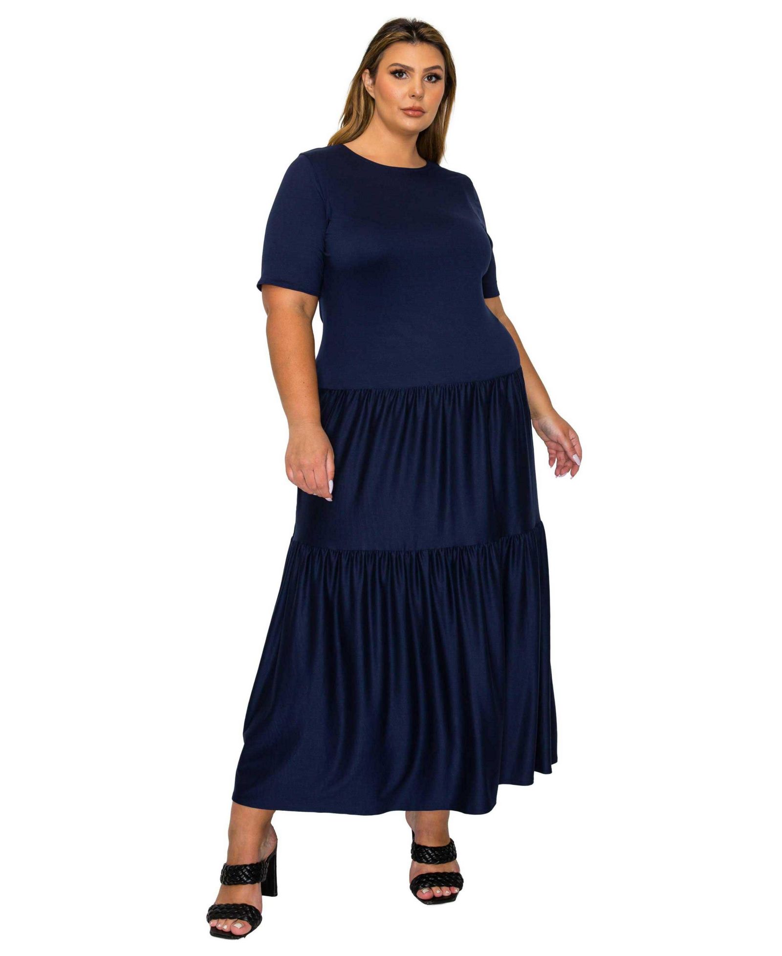 L I V D Women's Plus Size Jourdan Tiered Maxi Dress