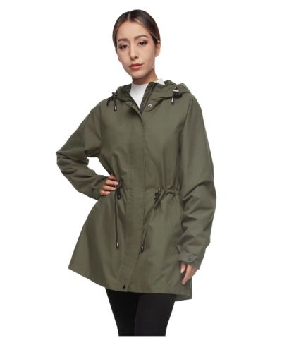 Rokka&Rolla Women's Hooded Anorak Trench Coat